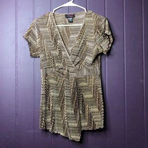 Surplice Peplum Blouse w/Cap sleeves